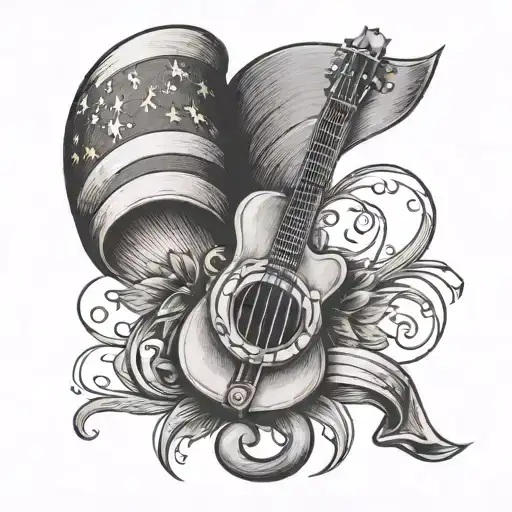 Usa And Country Music Note