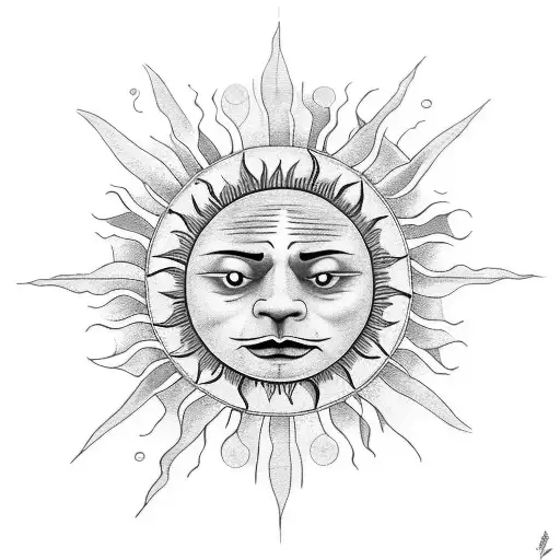 A Chicano-inspired Sun With A Cloud-shaped Guitar In The Center