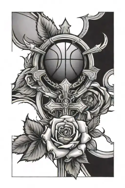 Rose Cross And Basketball