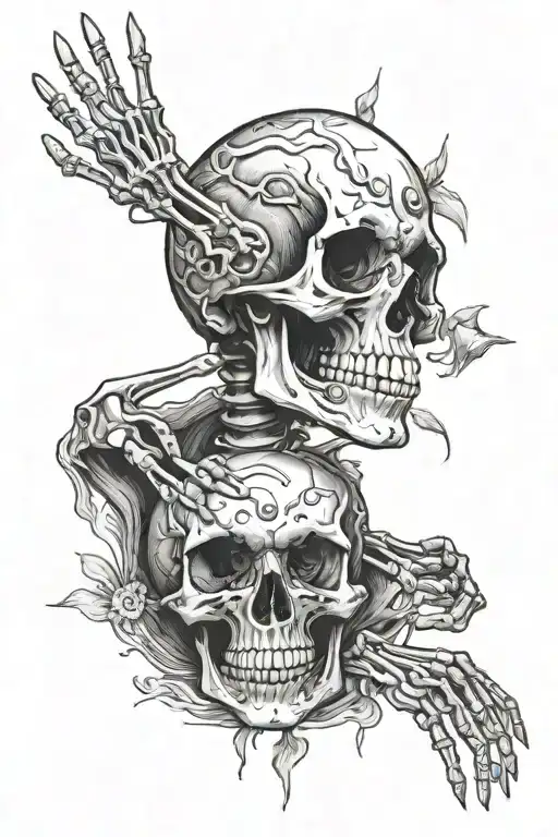 Above So Bellow Hands Skeleton