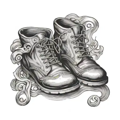 Grand Father And Leather Shoes Surrounded