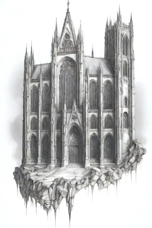 Gothic Cathedral With Many Peaks And Heads