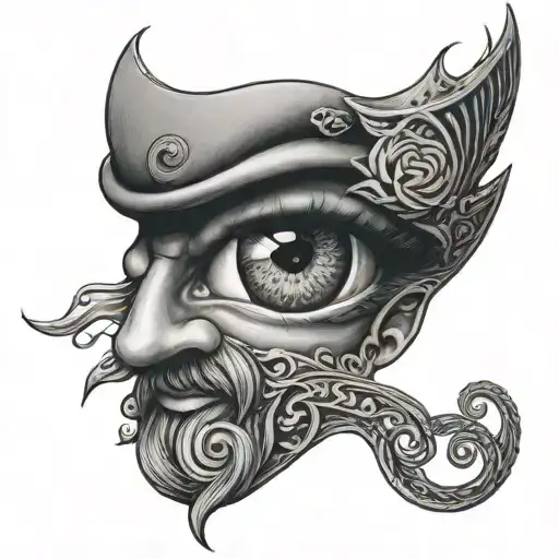 A Man Standing In The Irish Of An Eye Inside