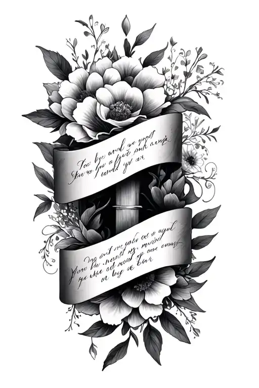 Christian Sleve With Little Verses And Sketchy Floral Patterns