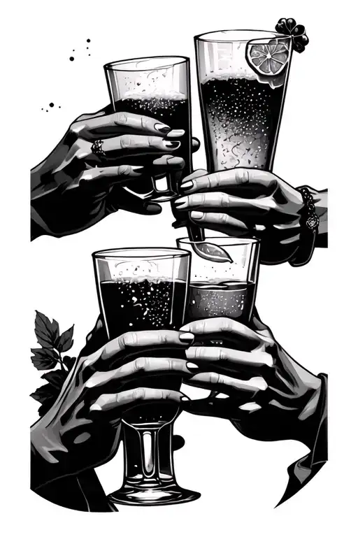 4 Best Friends Toasting Drinks