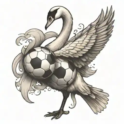 Swan With Soccer Ball