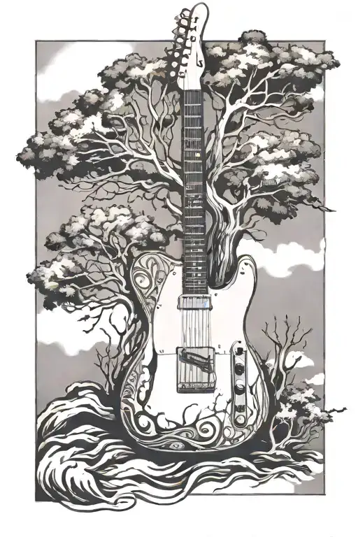 Telecaster Guitar And Tree