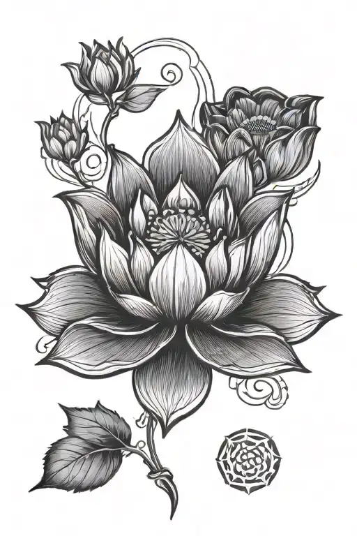 Unilome Sun Moon Om Lotus Flower Simple Line