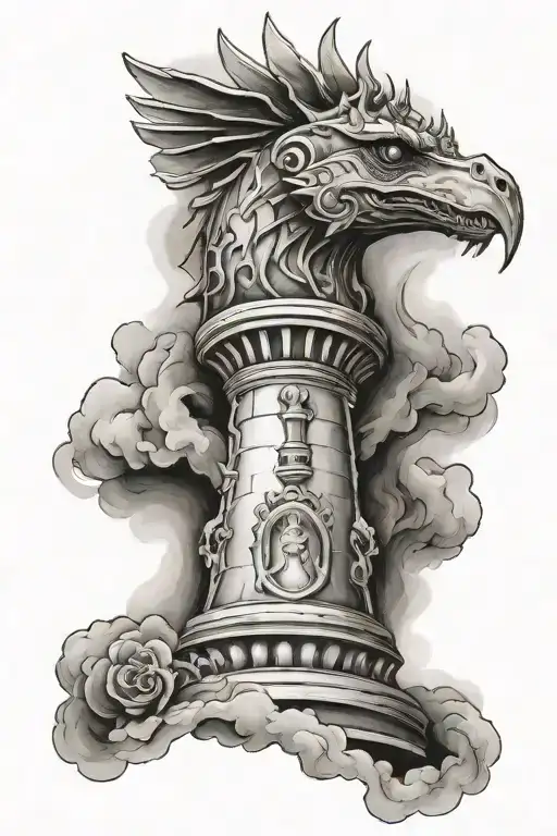 Rook Chess Piece Leading Stairway To The Heaven