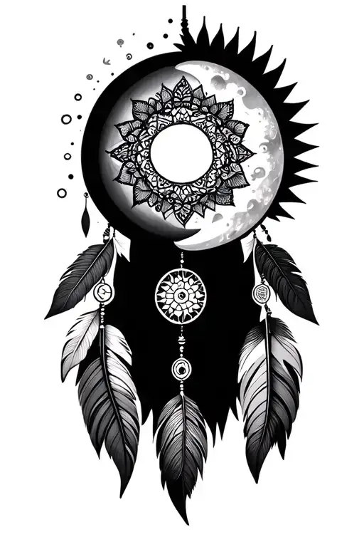 Sun And Moon Mandala Dream Catcher