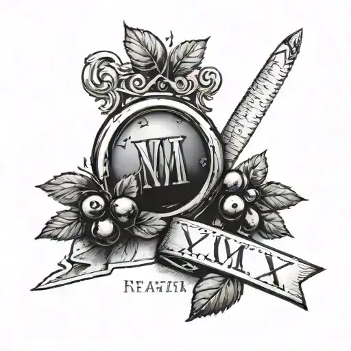 Roman Numerals With A Blueberry Next To It