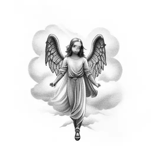 Angel In The Sky With Staircase