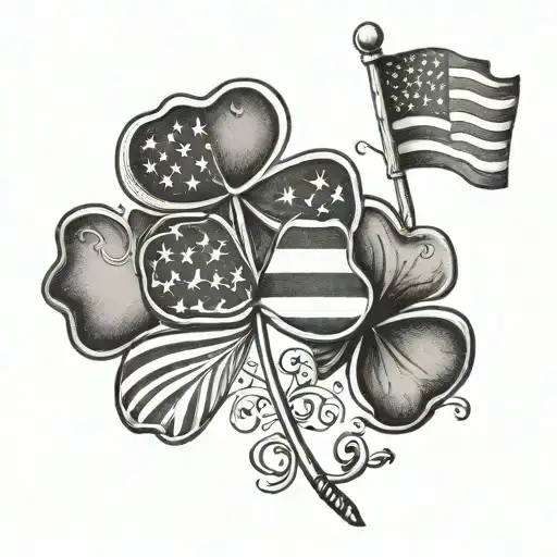 Shamrock And American Flag
