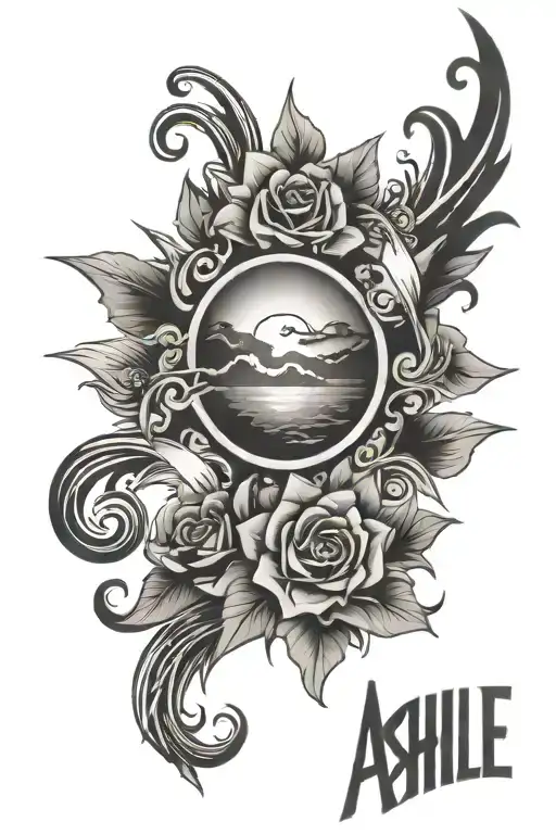 Ashlee Name In The Middle Of Sun Setting