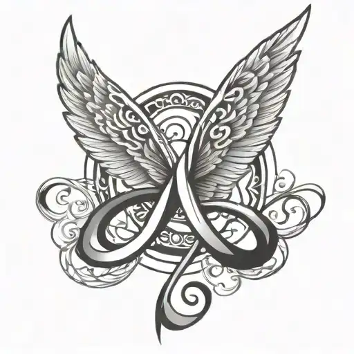 Infinity Symbol With Open Wings