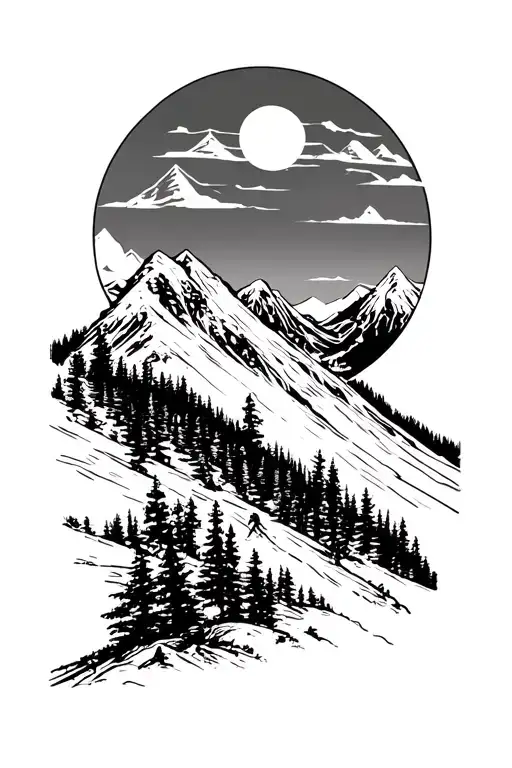 Trail Runner Moutain Inside A Circle