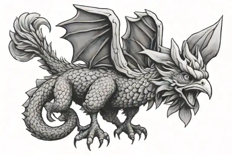 Cute Chicken Riding A Dragon