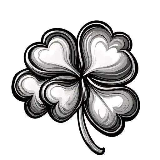 Three Small Hearts In A Line And A Shamrock