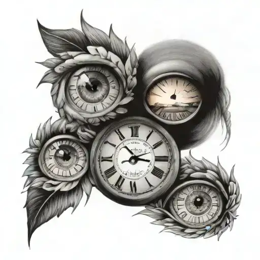 Eyes Clock Sunset Family