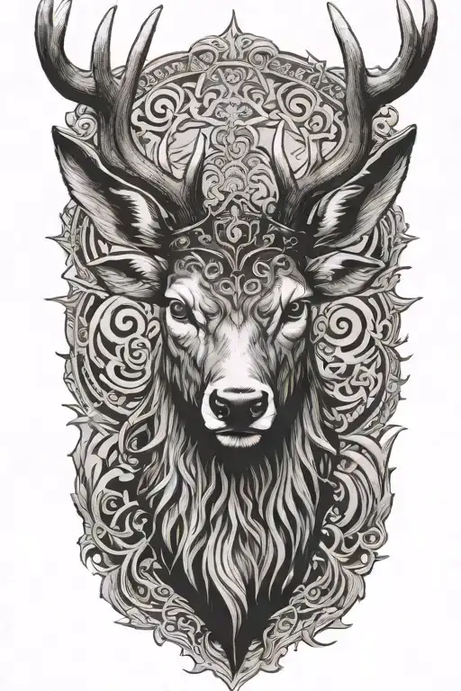 Fierce Stag Head