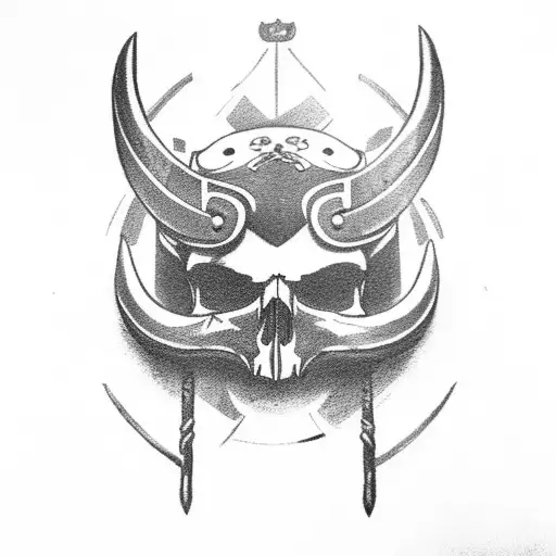 Crow Skull With Viking Axes