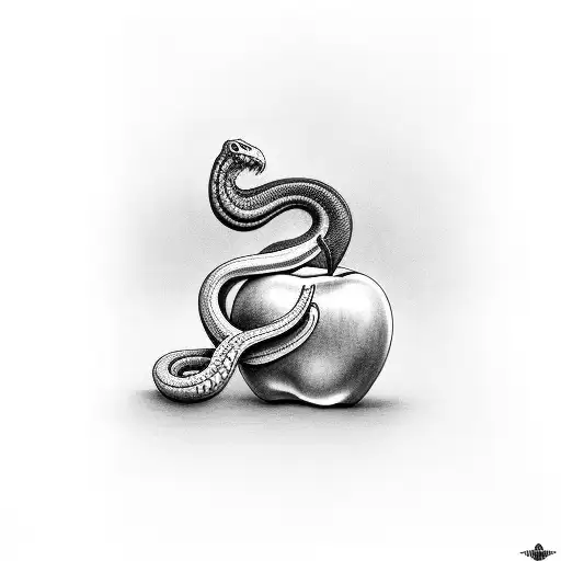 Ave Reaching For The Apple With The Snake Raped Around Her Hand
