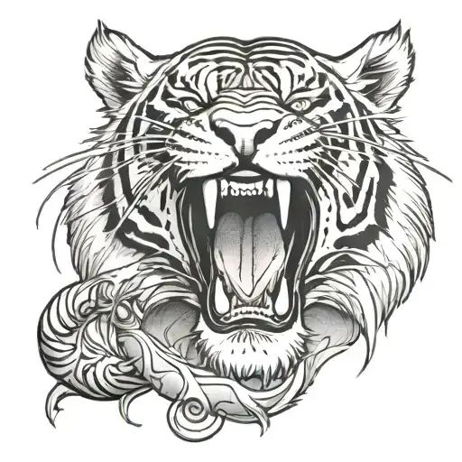 Tiger With Sword In Mouth