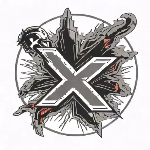 Branded Marvel X-men Logo Red Only The Logo No Characters With A Circle Shape And X