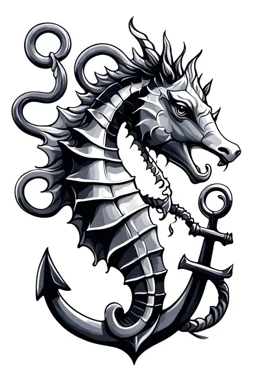 Sea Horse And Anchor