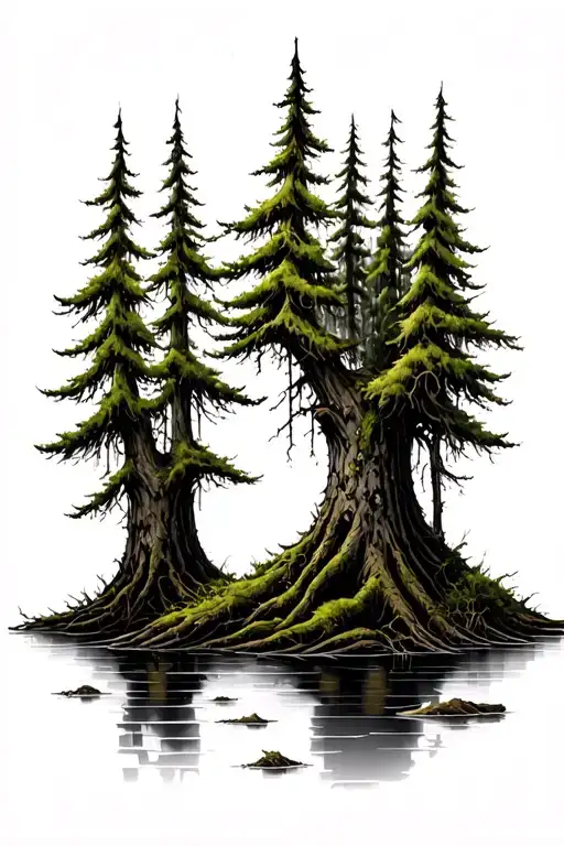 Louisiana Swamp Cypress Knee With Moss