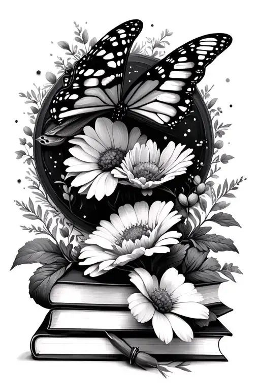 Butterflies Books Flowers Positivity Pisces