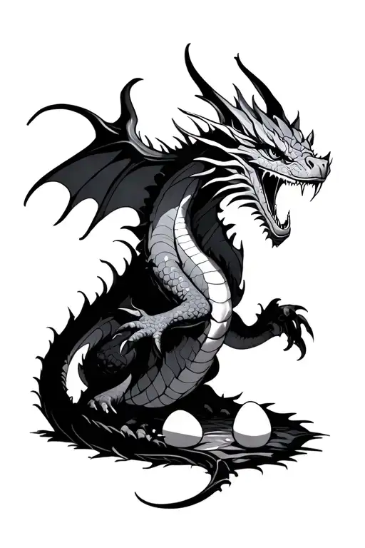 Dragon Protecting Her Eggs