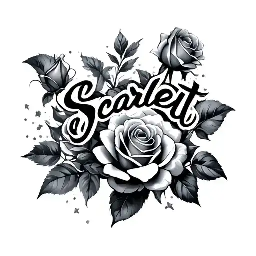 Background Roses With The Name Scarlett