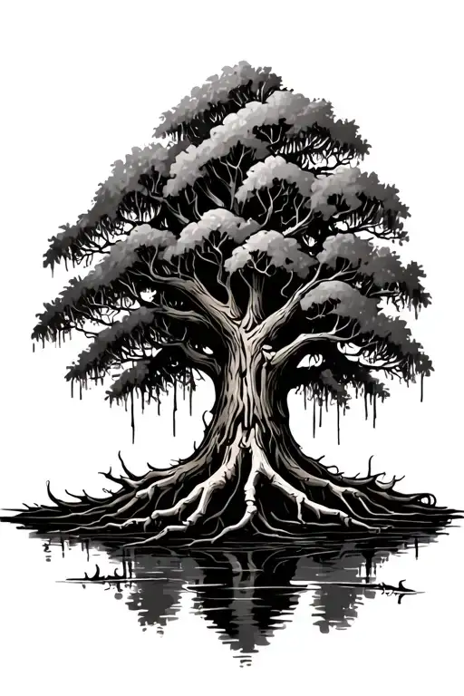 Louisiana Swamp Trees With Bones For Roots