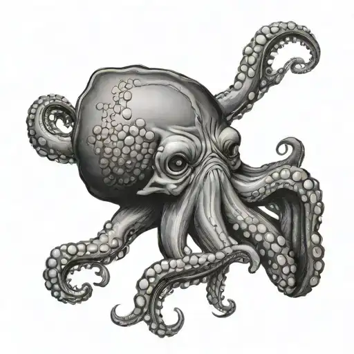 Octopus Squeezing A Man