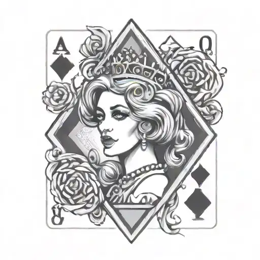 Queen Of Diamonds Card Girly