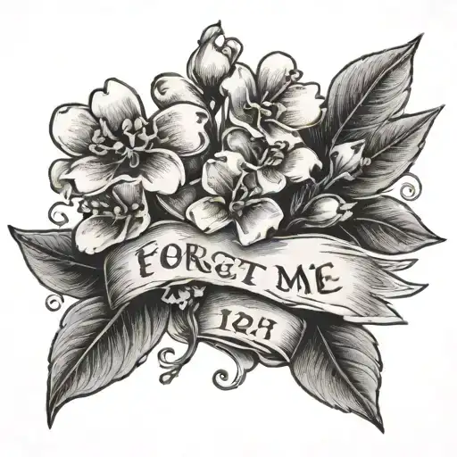 Forget Me Not That Shows A Birth Date And Death Date