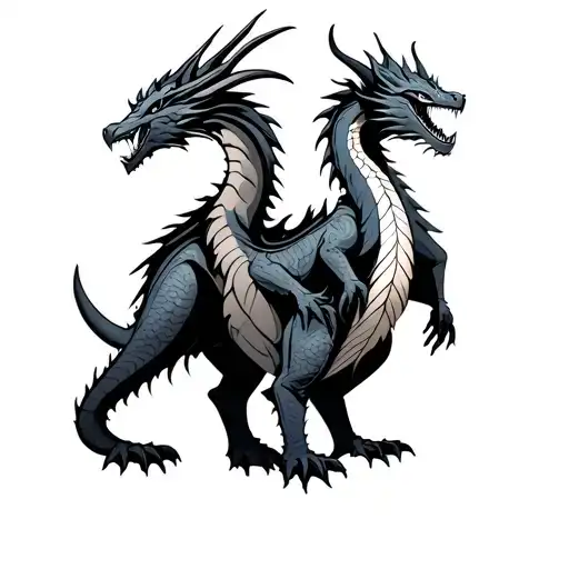 Dragon And Egal Standing Side By Side