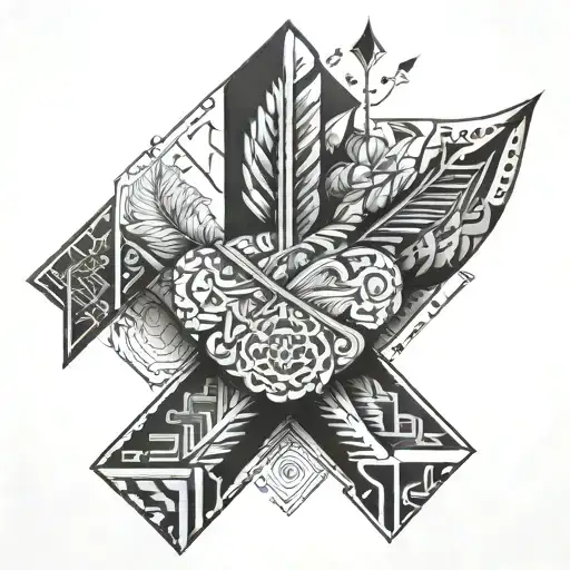 Geometry Of Arrow On Hand With Beautiful Patterns