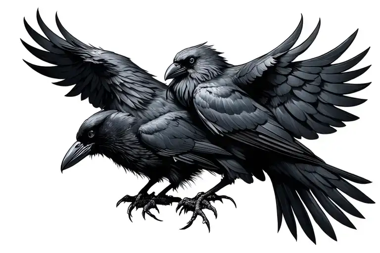 Huginn And Muninn Backpiece Crow