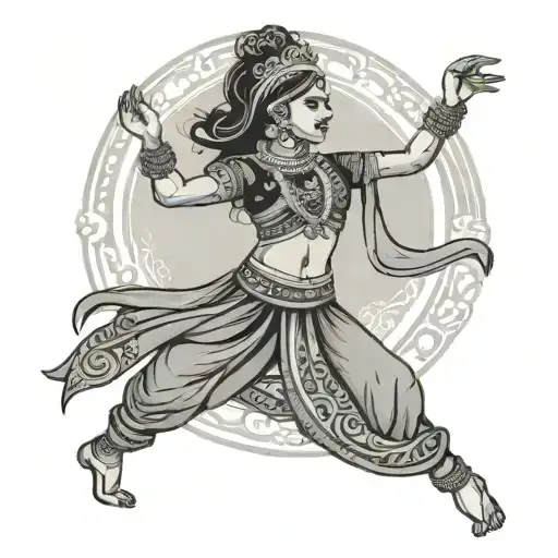 Indian Woman Dancing In Full Dress