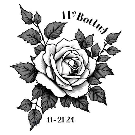 Rose And Ivy Vines And Birthdate 11-21-24