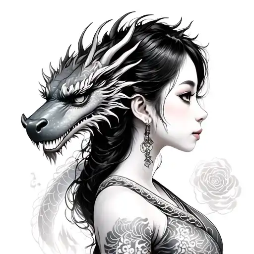Japan Girl With Dragon