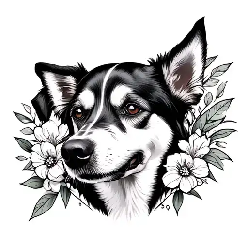 Add An Image Around A Dog Memorial Tattoo That Will Go With It