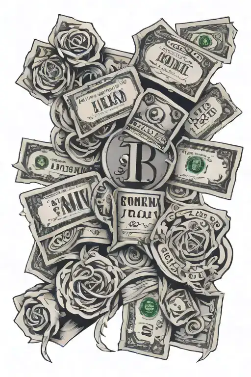 Made Letters And Money Wad