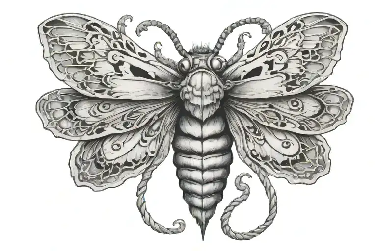 Death Head Moth With Medusa Surrounded