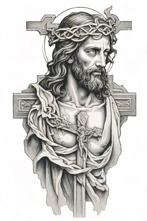 Jesus With Cross Surrounded