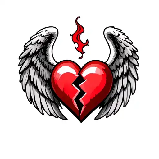 Broken Heart With Angel Wings