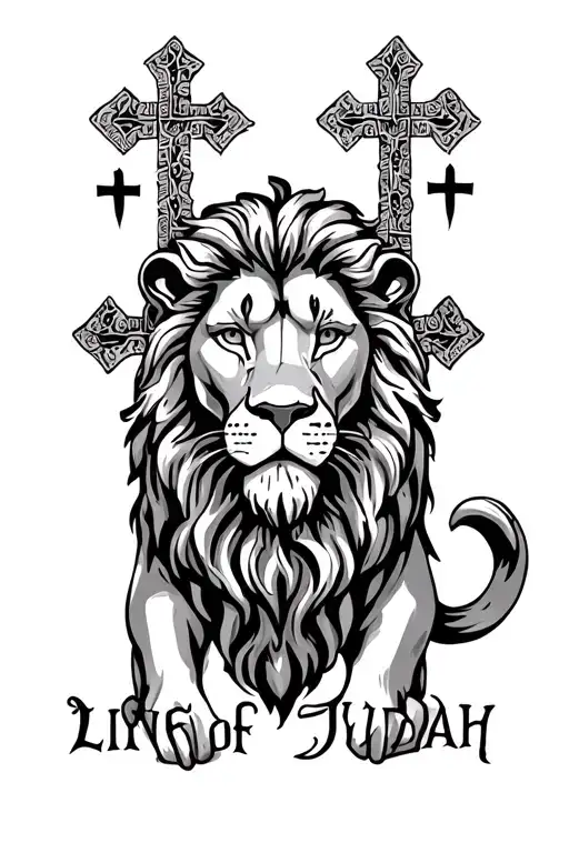 Lion Of Judah 3 Crosses