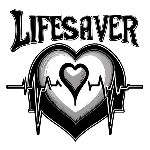 The Word 'Lifesaver' With A Heartbeat Pulse Going Through It
